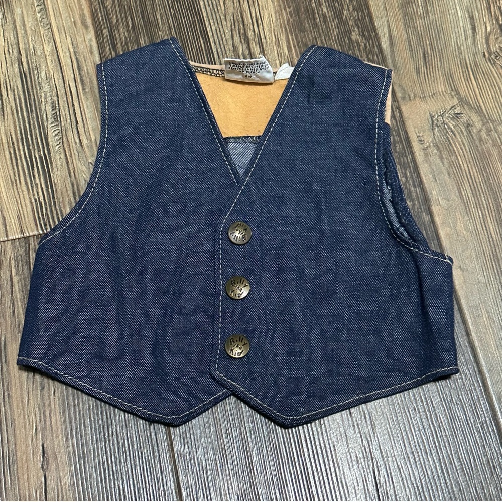 BILLY the KID denim vest VTG cowboy country western wear baby boy 12 mo